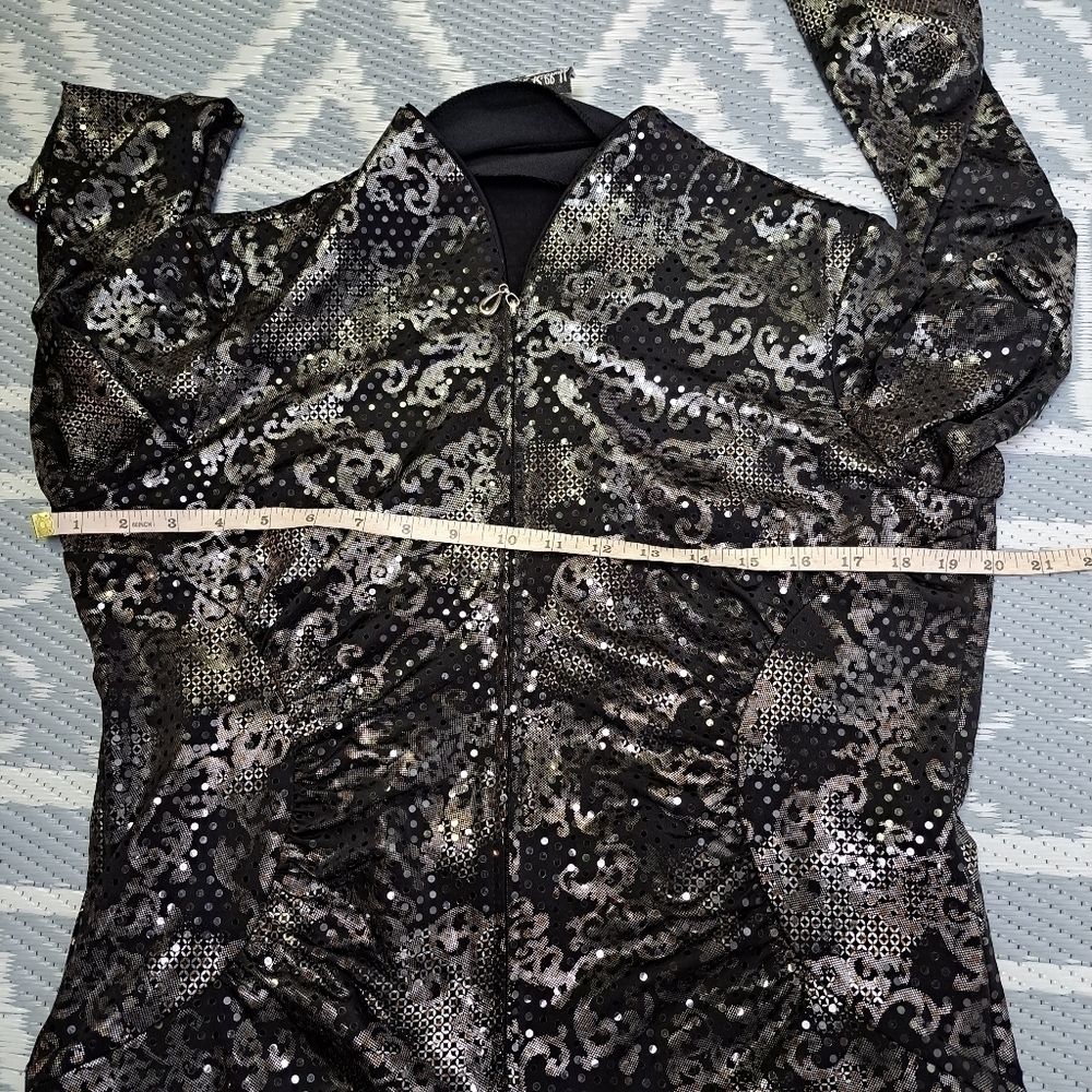 Joseph Ribkoff Artsy Geometric Sequined Ruched Jacket - Picture 10 of 11